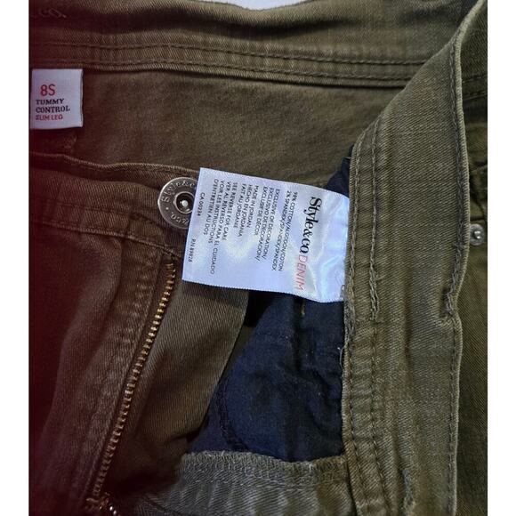 Style & Co denim women's green tummy control straight leg denim Jeans - 8S - Picture 8 of 9